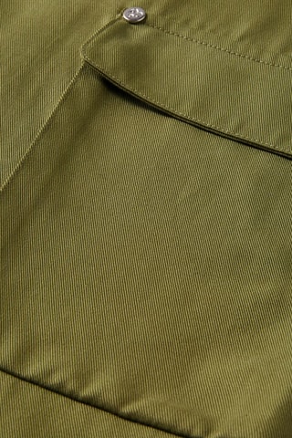 Pantalon cargo straight taille haute - Vert olive