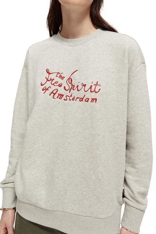 Sweat en coton biologique - Gris clair chiné