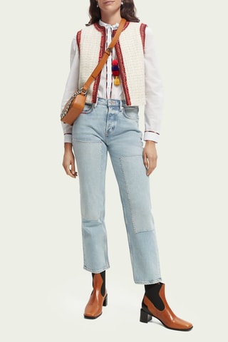 Gilet sans manches en laine - Blanc chiné