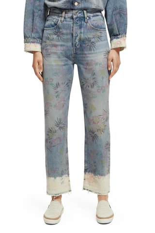 Jean boyfriend en coton biologique taille haute - Gris foncé