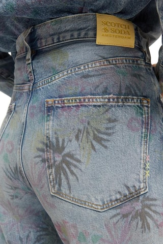 Jean boyfriend en coton biologique taille haute - Gris foncé