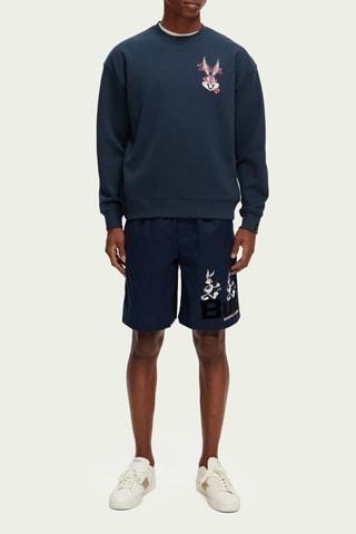 Sweat en coton biologique Bugs Bunny Looney Tunes - Bleu marine et rose