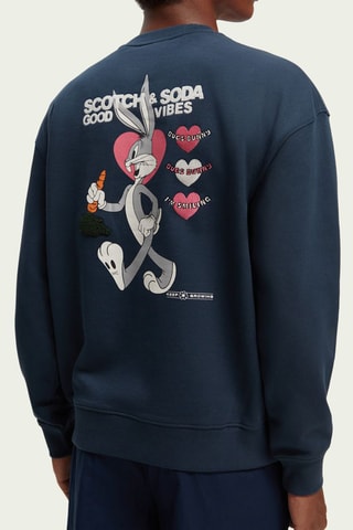 Sweat en coton biologique Bugs Bunny Looney Tunes - Bleu marine et rose