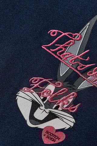 Sweat en coton biologique Bugs Bunny Looney Tunes - Bleu marine et rose