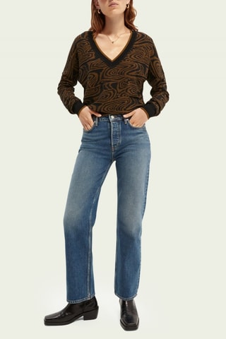 Jean droit en coton biologique Bleu marine