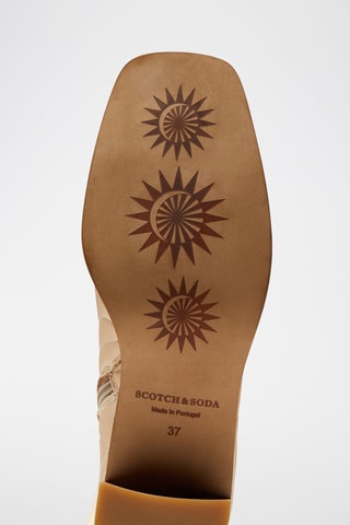 Bottines à talons en cuir de chèvre - Nude