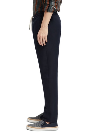 Pantalon casual en coton biologique et lin - Bleu marine