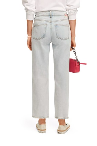 Jean droit taille haute Bleu