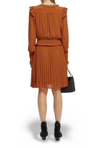 Robe plissée - Marron