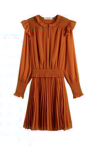 Robe plissée - Marron