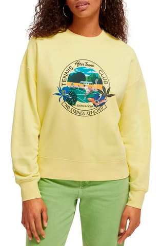 Sweat en coton biologique loose fit - Jaune