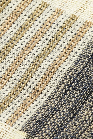 Bermuda en lin - Bleu et écru