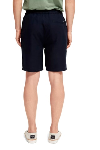 Bermuda en coton biologique et lin - Bleu marine