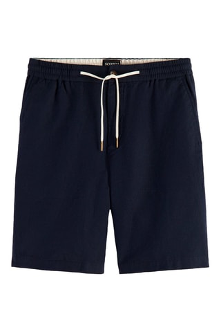 Bermuda en coton biologique et lin - Bleu marine