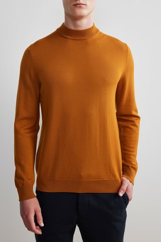 Merinoswollen Trui Martin - Mosterdgeel