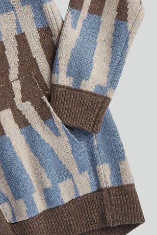 Wollen en Zijden Vest Frederick - Hemelsblauw en Bruin 