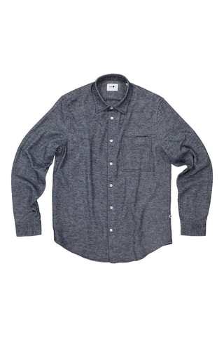 Overhemd slim fit Arne - Gemêleerd Marineblauw