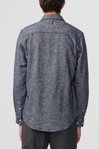 Overhemd slim fit Arne - Gemêleerd Marineblauw