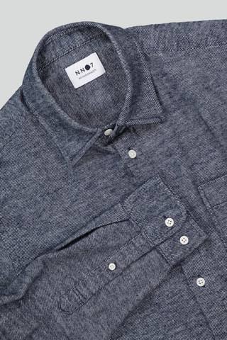 Overhemd slim fit Arne - Gemêleerd Marineblauw