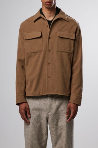Wollen Overhemd Daniel - Camel 