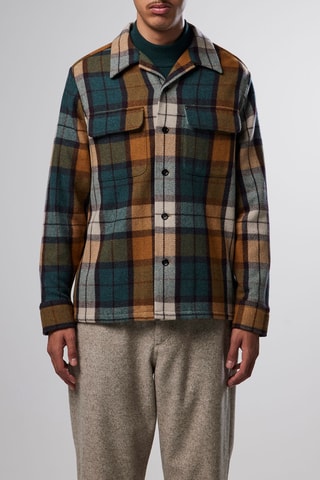 Wollen Overhemd Daniel - Bruin en Groen 