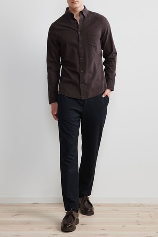 Overhemd Slim Manza - Donkerbruin 
