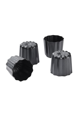 4 moules à cannelé en acier inoxydable - 5,5 cm