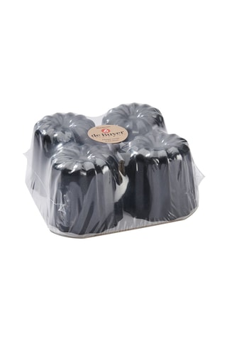 4 moules à cannelé en acier inoxydable - 5,5 cm