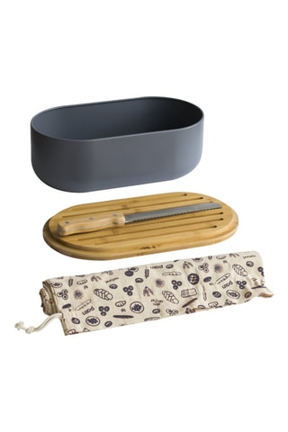 Service à pain en bambou et coton biologique - 4 pièces