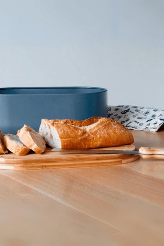 Service à pain en bambou et coton biologique - 4 pièces