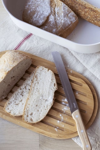 Service à pain en bambou et coton biologique - 4 pièces