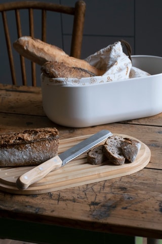 Service à pain en bambou et coton biologique - 4 pièces