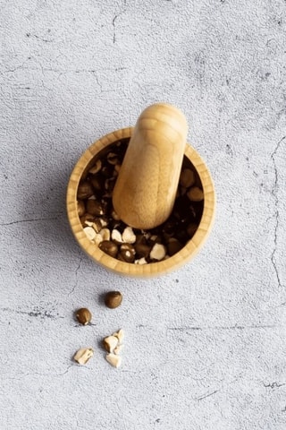 Pilon et mortier en bambou