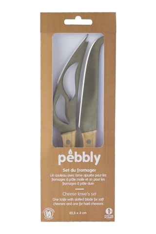 2 couteaux à fromages en acier inoxydable - 22 cm