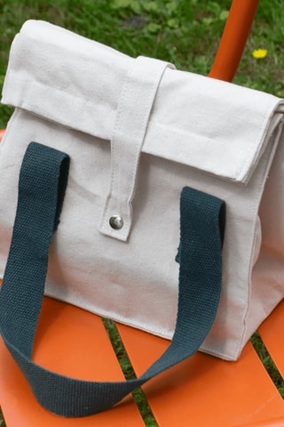 Sac à lunch en coton biologique - Bleu canard