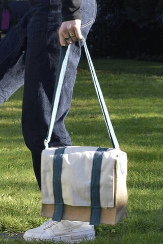 Sac à lunch en coton biologique - Beige