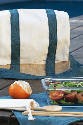 Sac à lunch en coton biologique - Beige