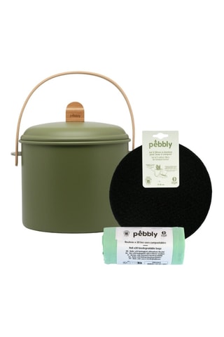 Seau à compost d'intérieur en acier inoxydable - 700 cl