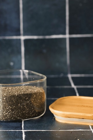 3 boîtes de conservation en verre borosilicate et bambou - 50 cl