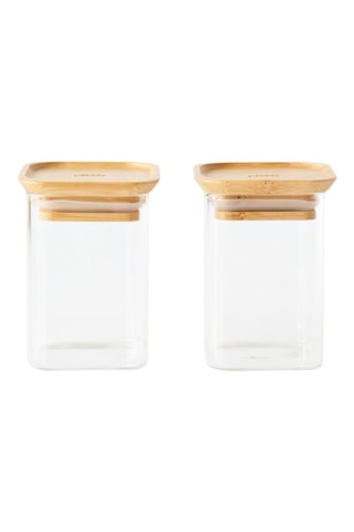 2 boîtes à épices en verre et bambou - 240 ml
