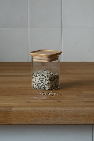 2 boîtes à épices en verre et bambou - 240 ml
