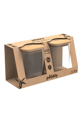 2 boîtes à épices en verre et bambou - 240 ml