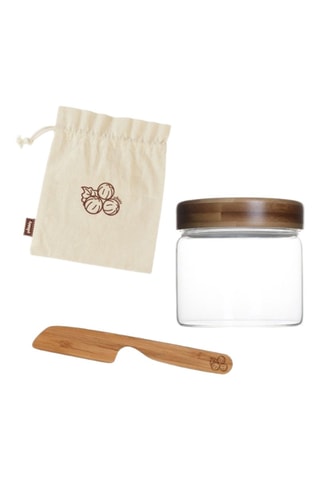 Service à tartiner en verre borosilicate et bambou - 3 pièces