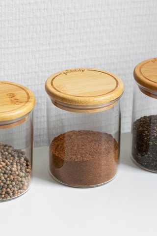 3 boîtes à épices en verre borosilicate - 18 cl