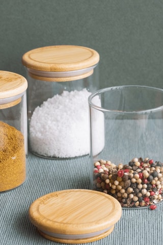 3 boîtes à épices en verre borosilicate - 18 cl