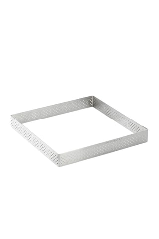 Cercle à tarte carré perforé en acier inoxydable perforé - 15 x 2 cm