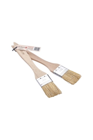 2 pinceaux en bois et soie