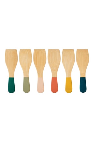 6 spatules à raclette en bambou