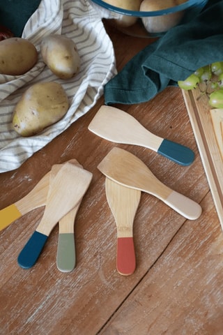 6 spatules à raclette en bambou