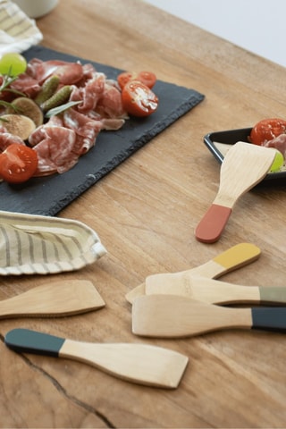 6 spatules à raclette en bambou